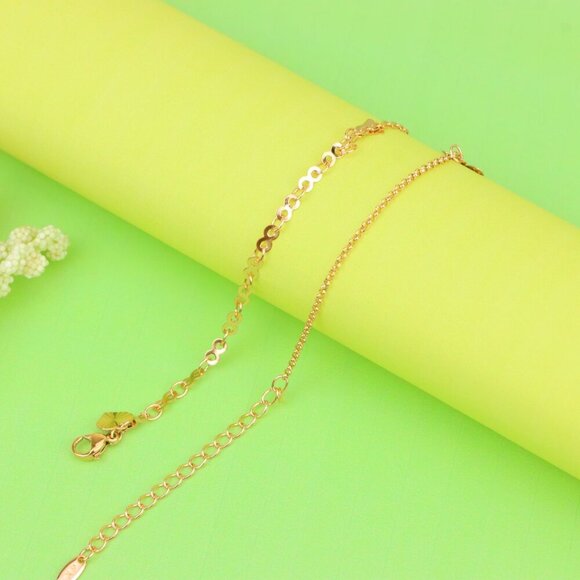 "Rose Gold Butterfly and Floral Charm Anklet, XPAL1053 - Picture 5 of 11